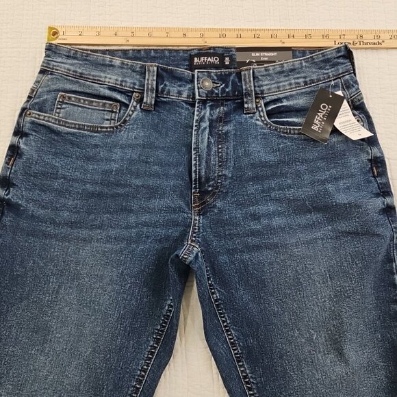 Buffalo David Bitton Evan Jeans Men's 32x32 NEW Medium Wash Straight Stretch NWT - Picture 10 of 16